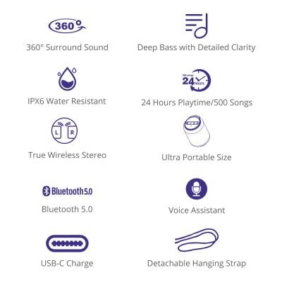 Tronsmart T6 Mini Bluetooth Speaker TWS Speakers IPX6 Wireless Portable Speaker with 360 Degree Surround Sound Voice Assistant RED Dablewpk pakistan 12 400x400 1